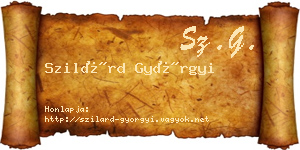 Szilárd Györgyi névjegykártya