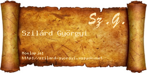 Szilárd Györgyi névjegykártya
