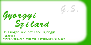 gyorgyi szilard business card