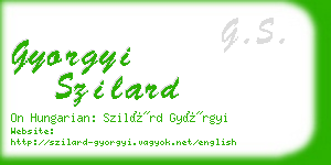 gyorgyi szilard business card